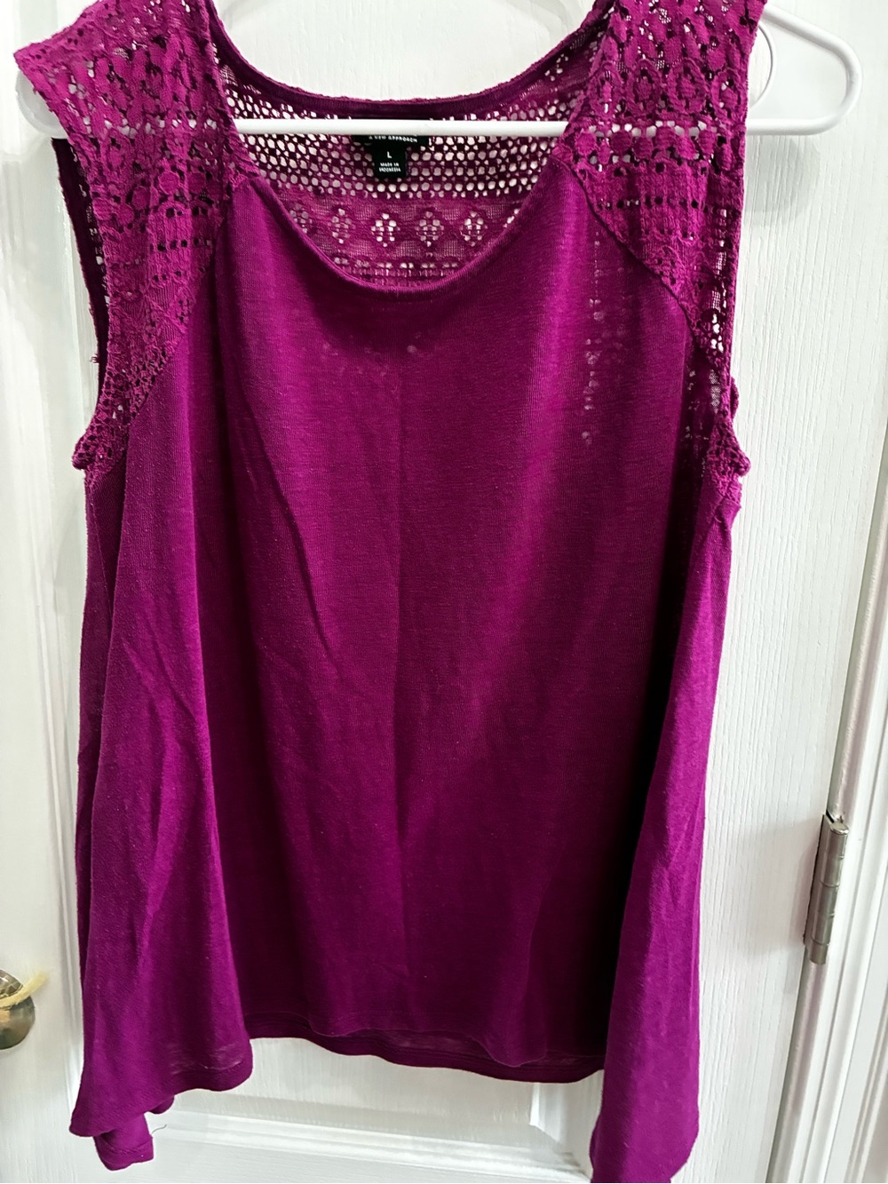 ANA crocheted Linen blend tank Size Large